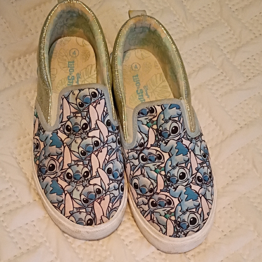 Disney Blue and White Slip-On Sneakers